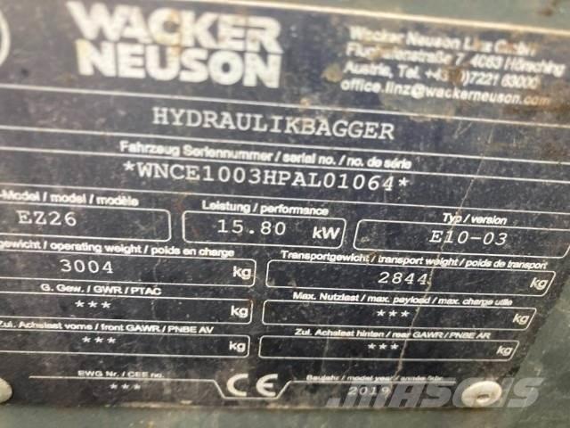 Wacker EZ26 ミニ油圧ショベル 7t以下（ミニユンボ・ミニディガー）
