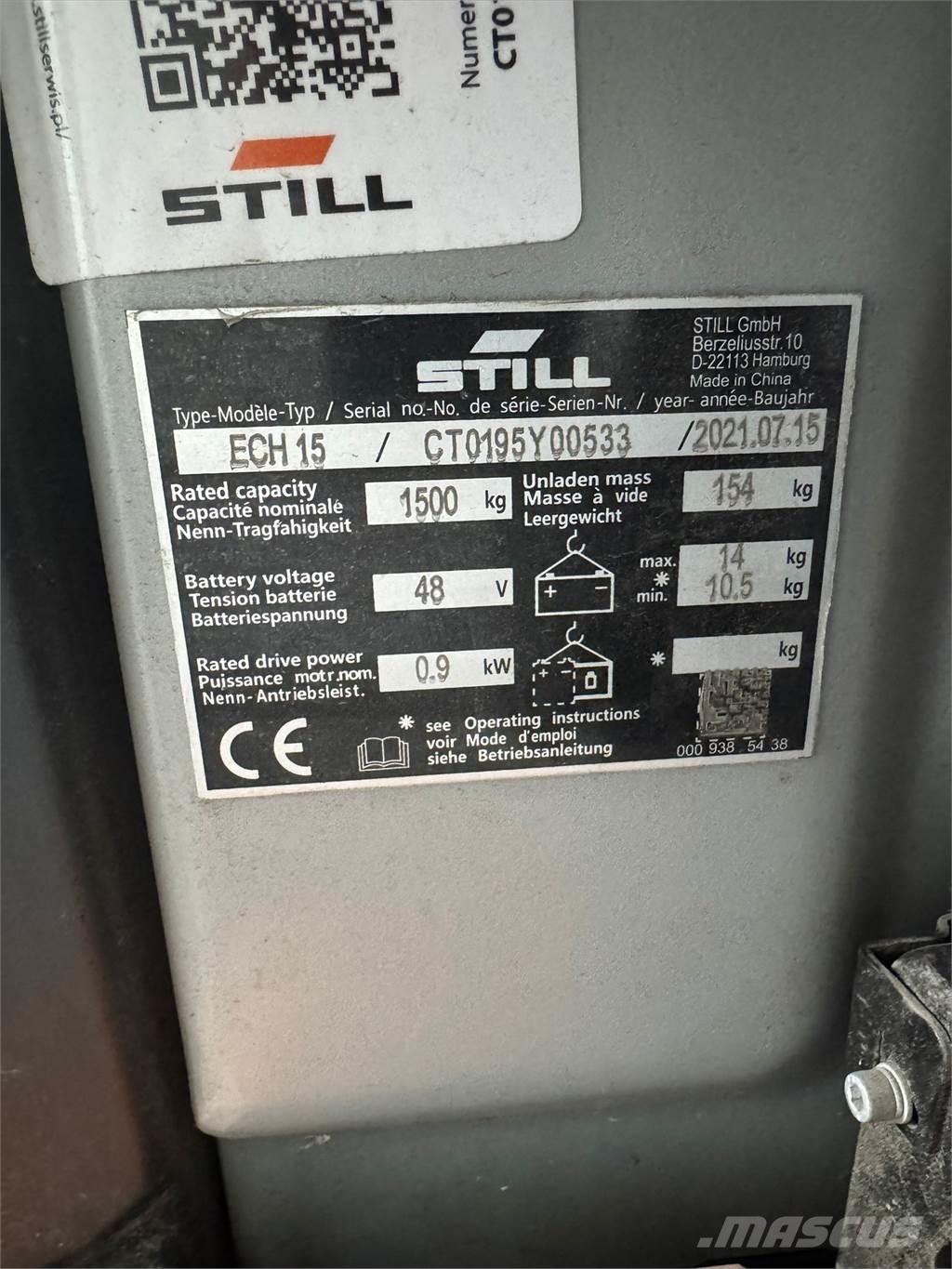 Still ECH 15 ウォーキンフォークリフト