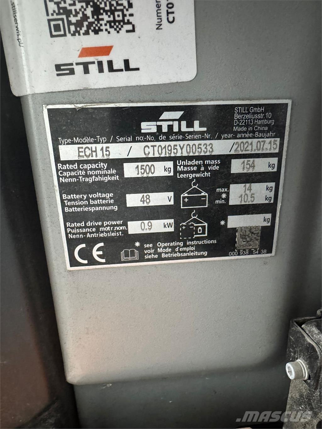 Still ECH 15 ウォーキンフォークリフト