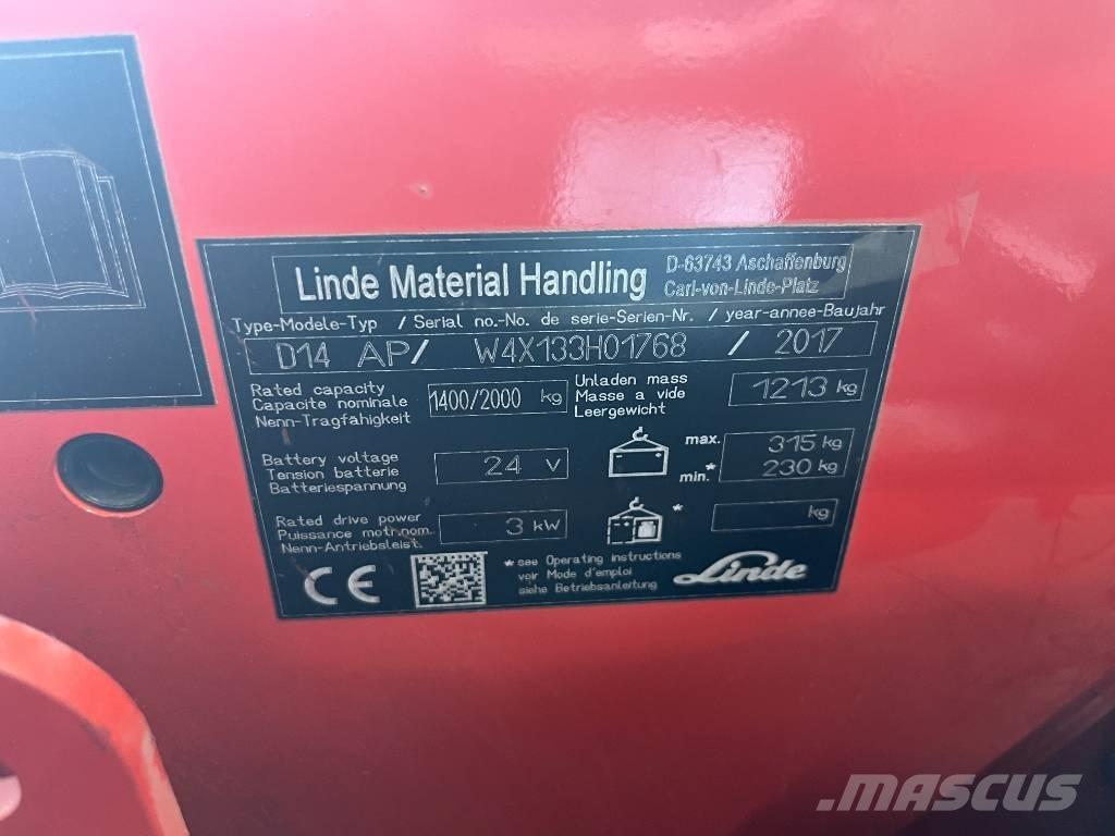 Linde D 14 AP 自走式スタッカー