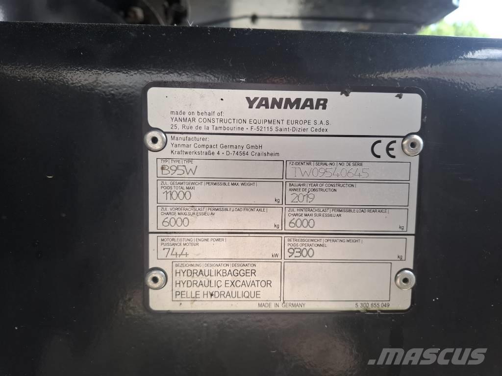 Yanmar B 95 W ホイール式油圧ショベル（パワーショベル・ユンボ・バックホー）