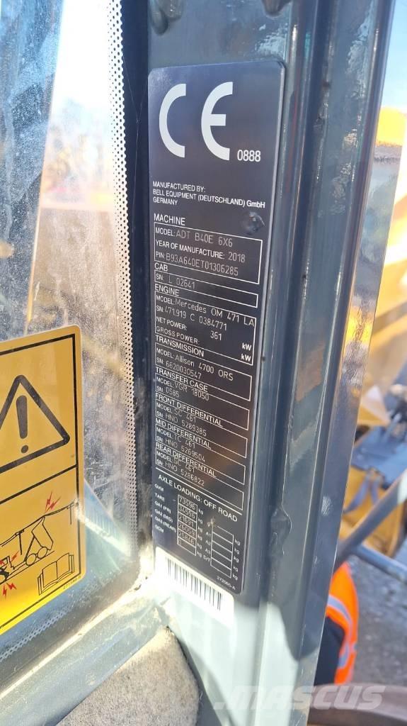 Bell B 40 E アーティキュレート式ダンプトラック