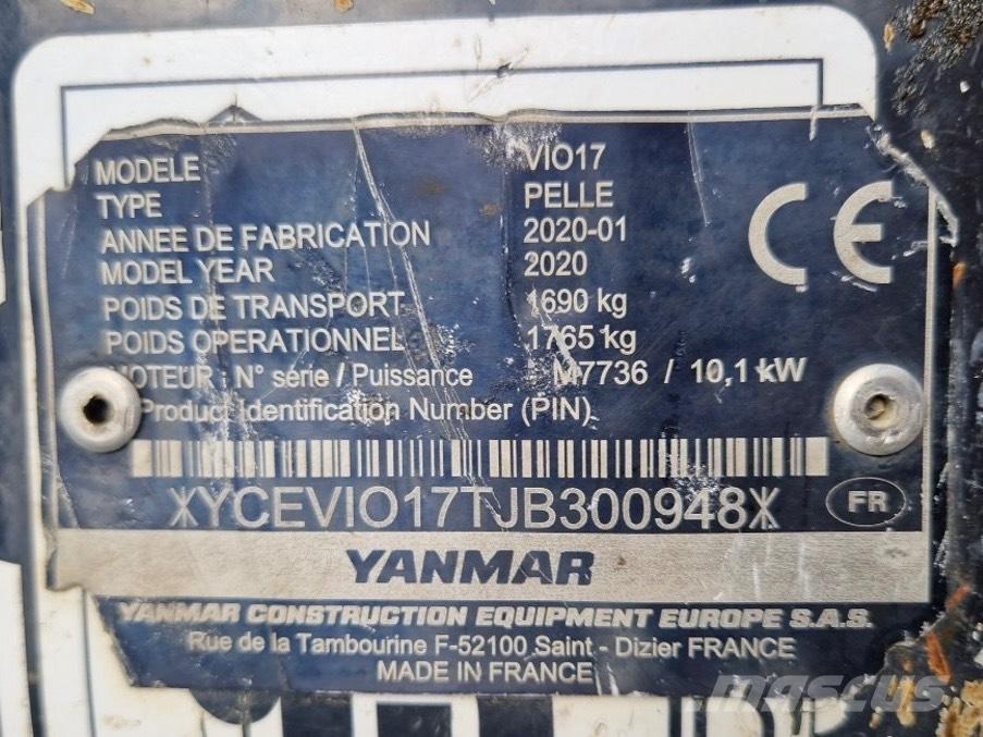 Yanmar Vio 17 ミニ油圧ショベル 7t以下（ミニユンボ・ミニディガー）