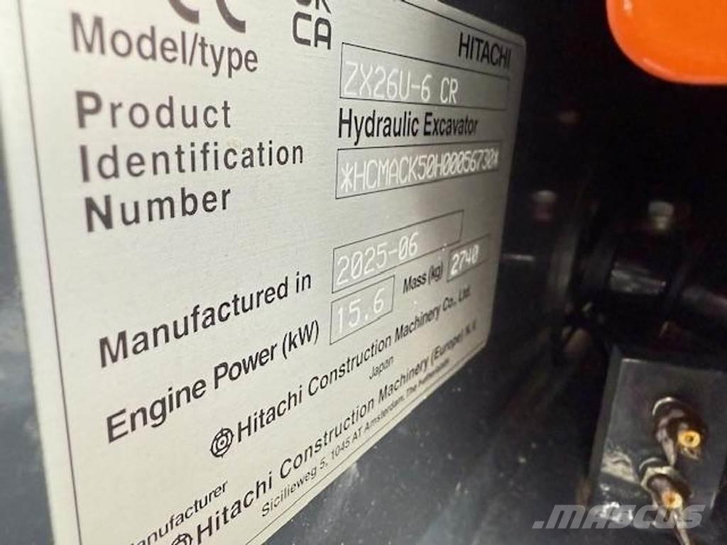 Hitachi ZX26 U-6 ミニ油圧ショベル 7t以下（ミニユンボ・ミニディガー）