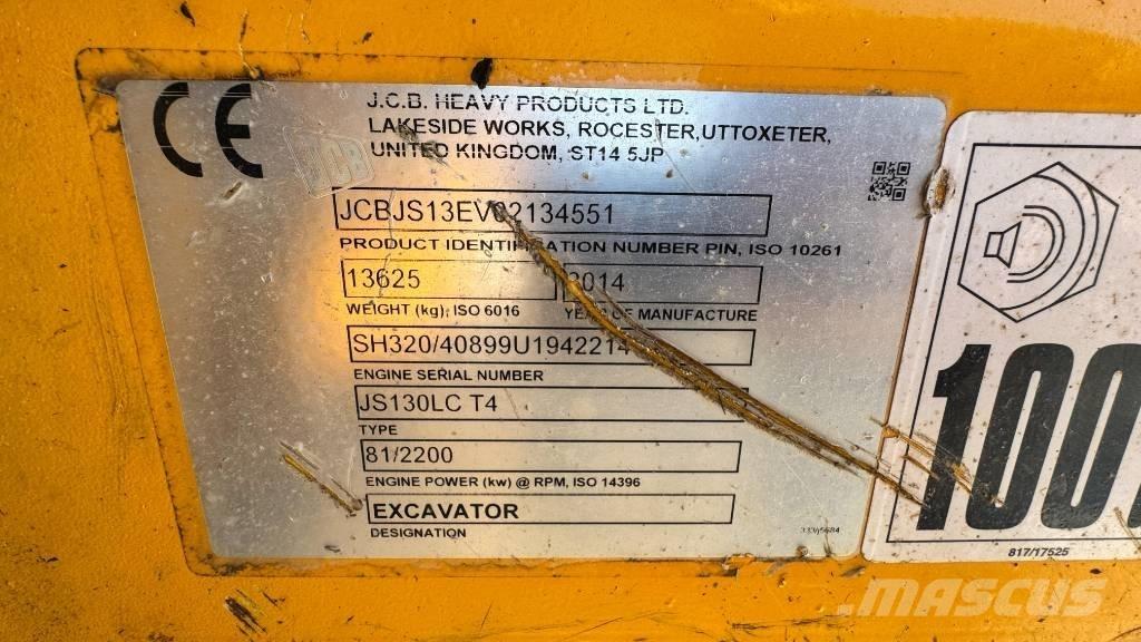 JCB JS 130 LC 大型油圧ショベル12t以上（パワーショベル・ユンボ）