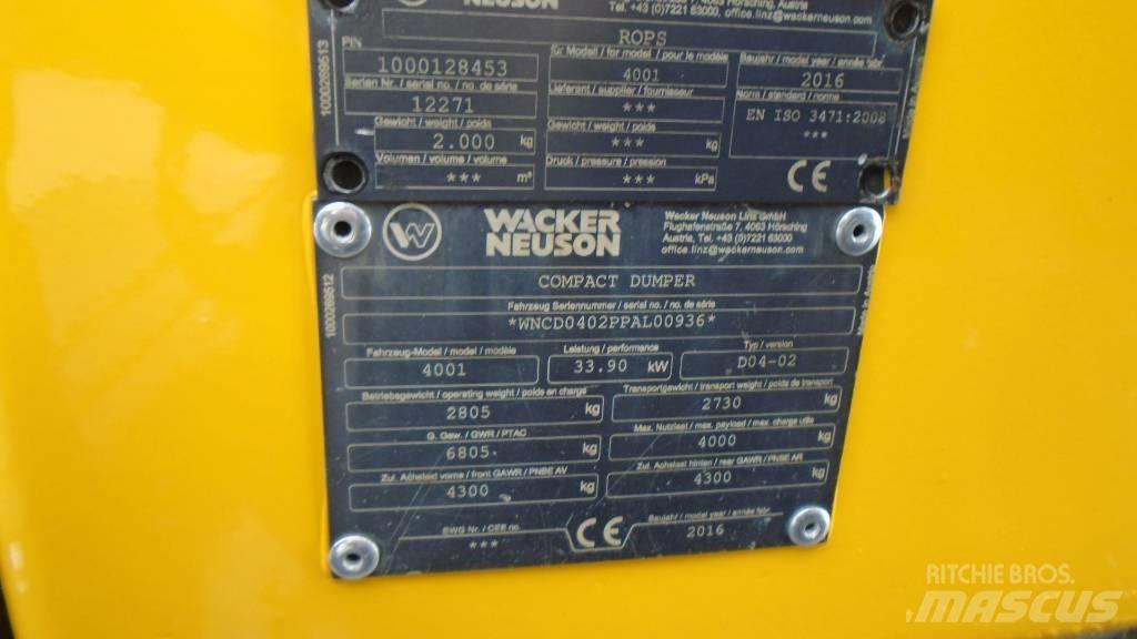 Wacker Neuson 4001 s サイト　ダンプ