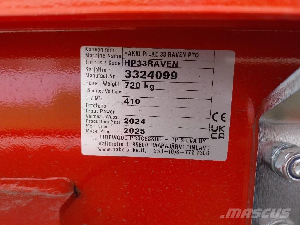 Hakki Pilke Raven 33 ウッドスプリッターとカッター