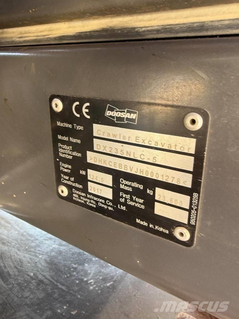 Doosan DX 235 NLC-5 大型油圧ショベル12t以上（パワーショベル・ユンボ）