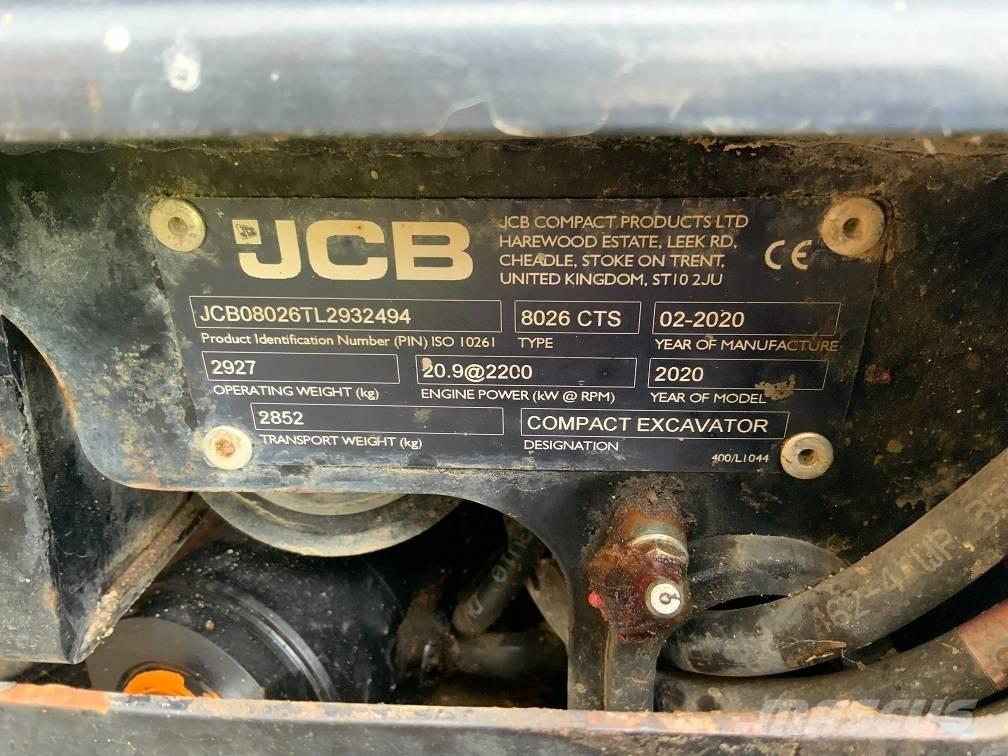 JCB 8026 CTS ミニ油圧ショベル 7t以下（ミニユンボ・ミニディガー）