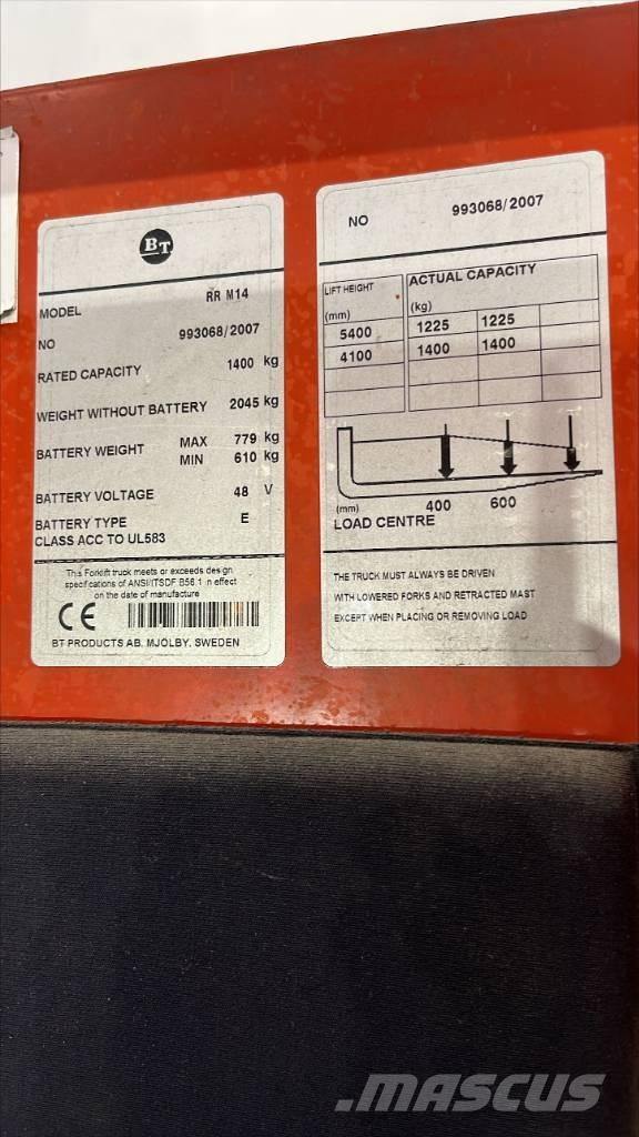 BT RR M 14 リーチフォークリフト