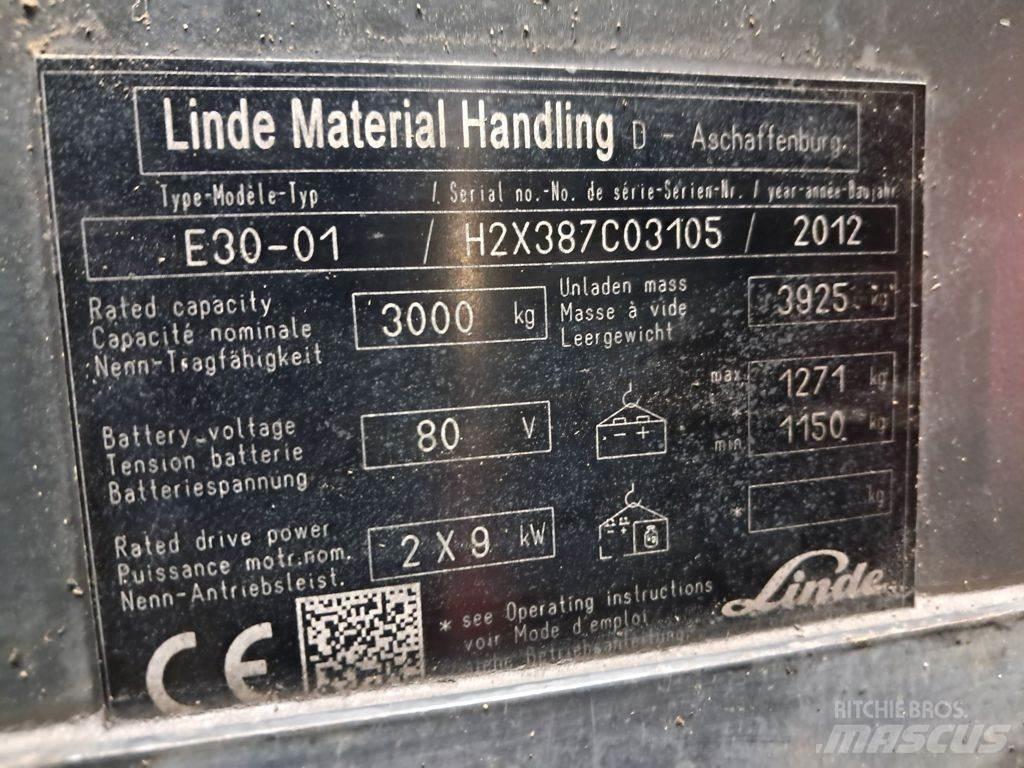 Linde E30-01 バッテリーフォークリフト