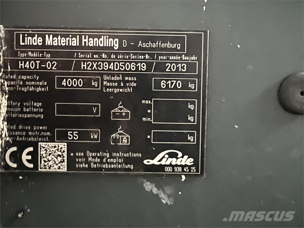 Linde H40T-02 LPGフォークリフト