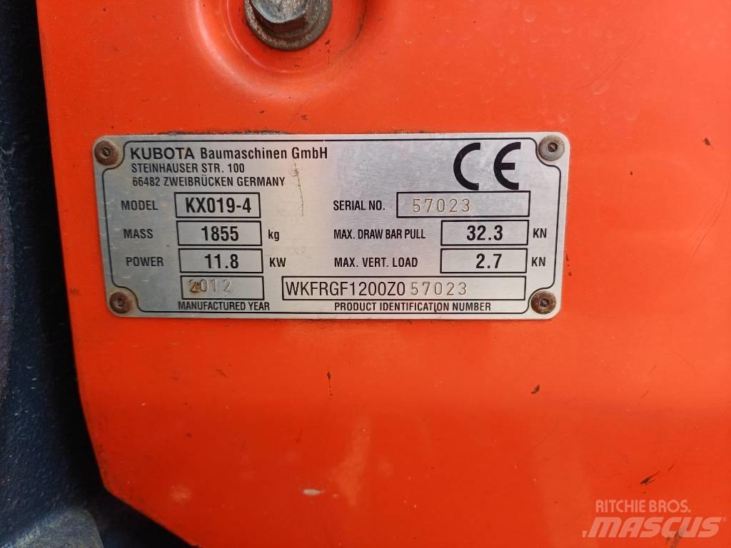 Kubota KX 019-4 ミニ油圧ショベル 7t以下（ミニユンボ・ミニディガー）