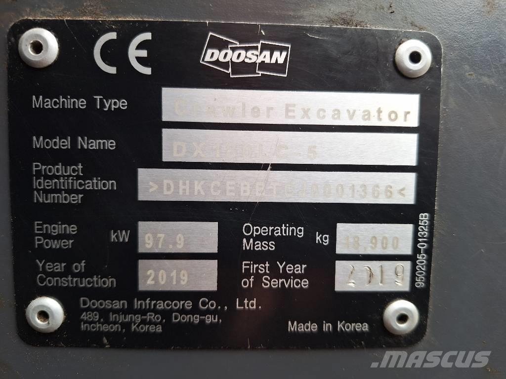 Doosan DX 180 -5 大型油圧ショベル12t以上（パワーショベル・ユンボ）