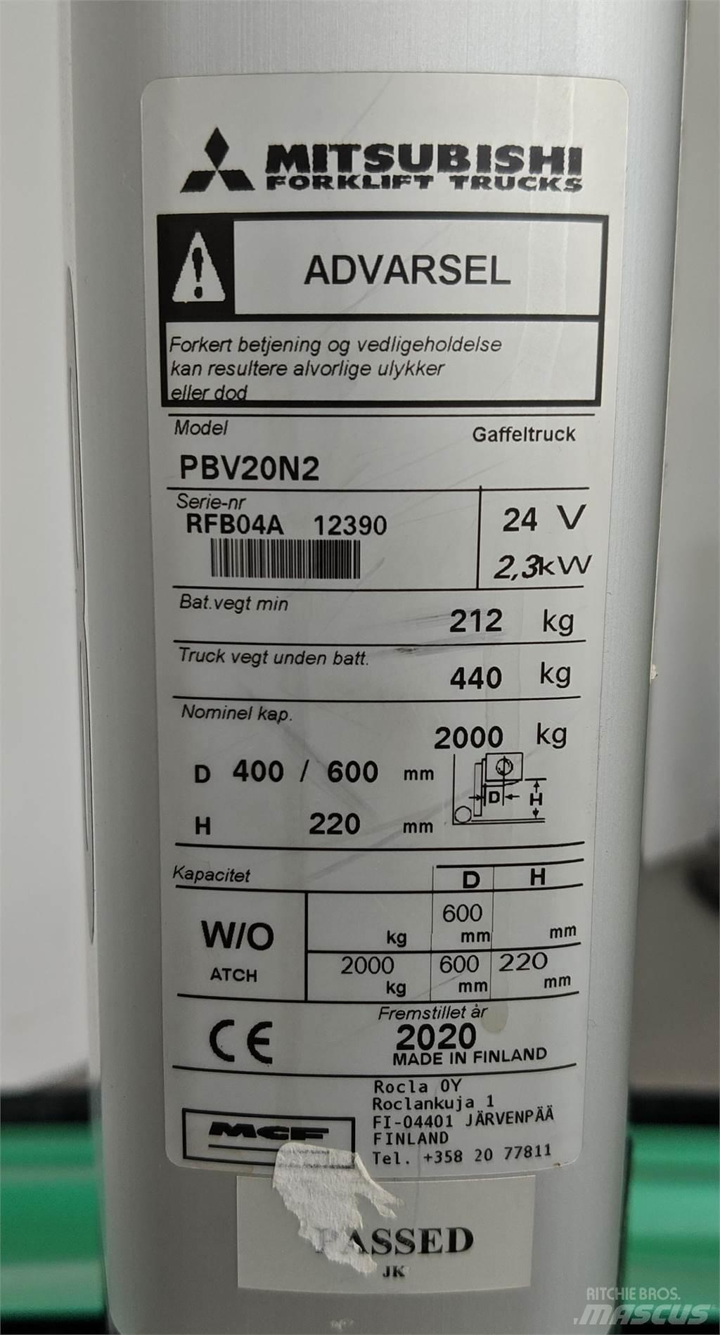 Mitsubishi PBV20N2 フォークリフト - その他