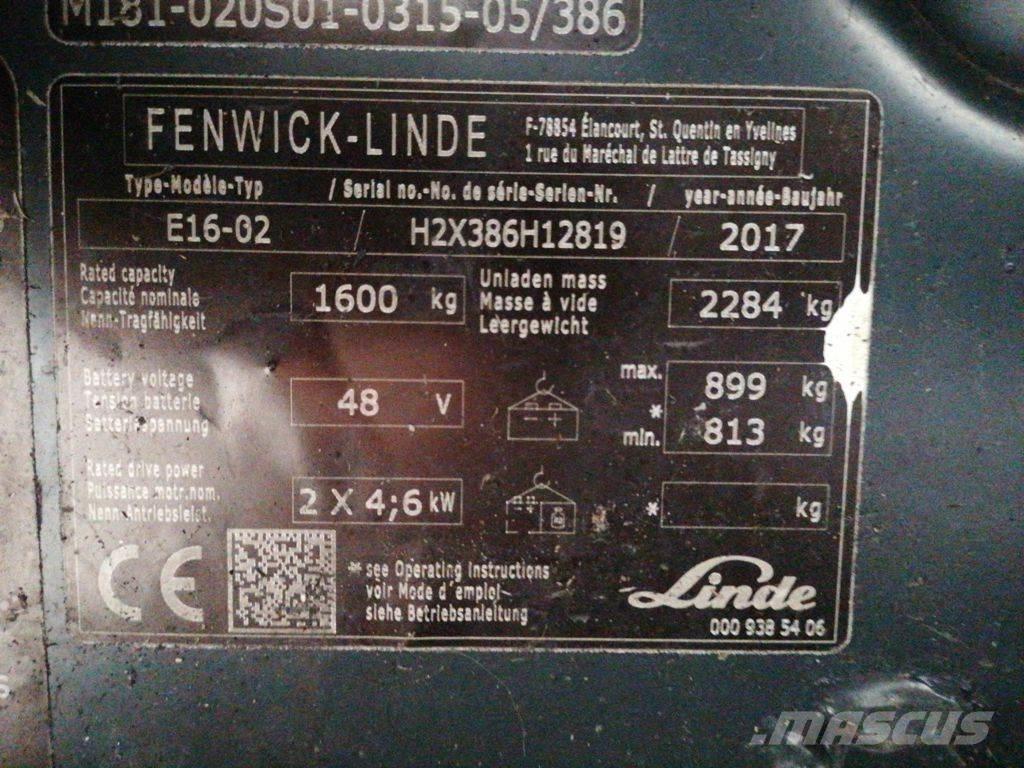 Linde E16-02 バッテリーフォークリフト