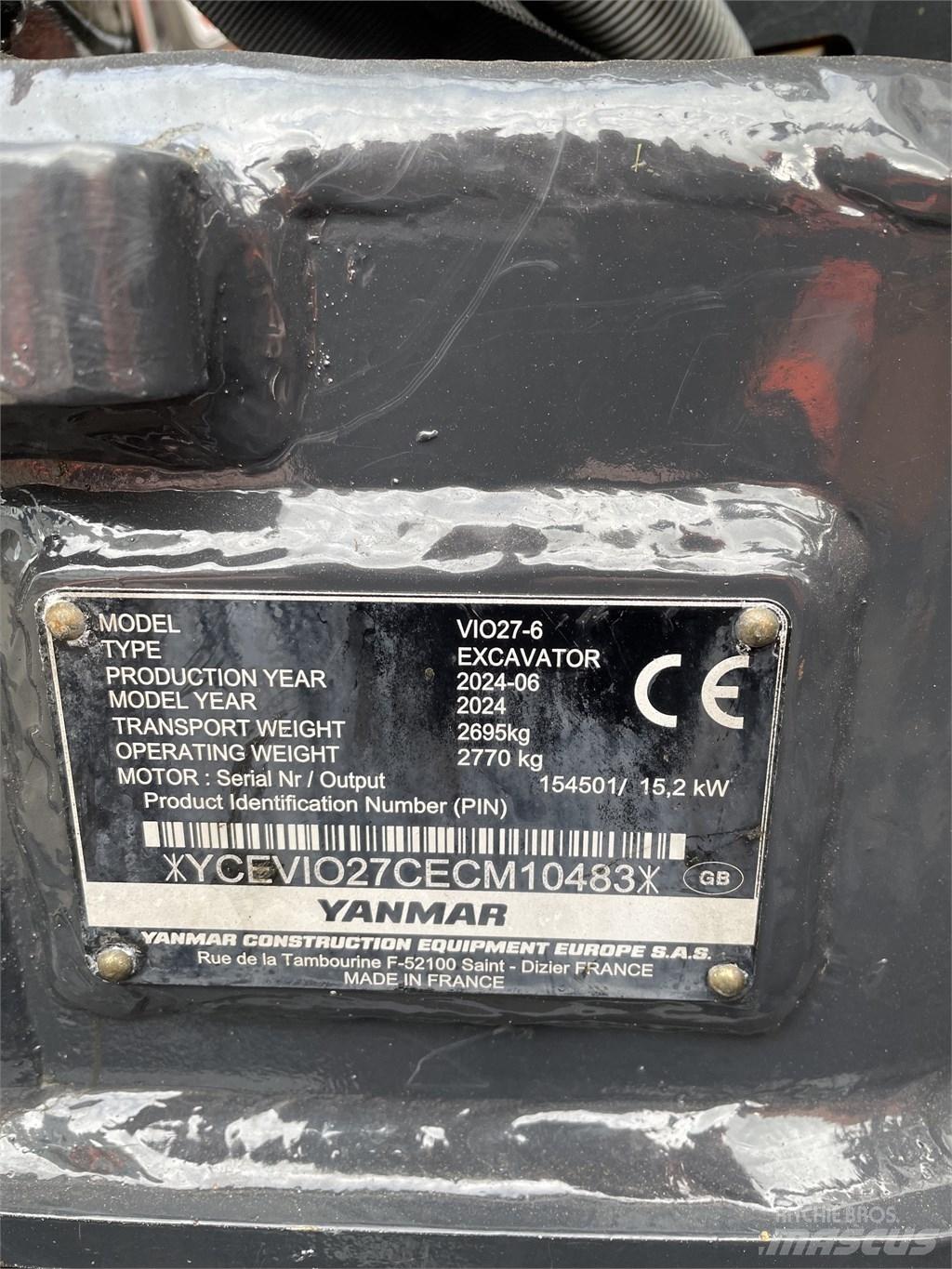 Yanmar Vio 27 ミニ油圧ショベル 7t以下（ミニユンボ・ミニディガー）
