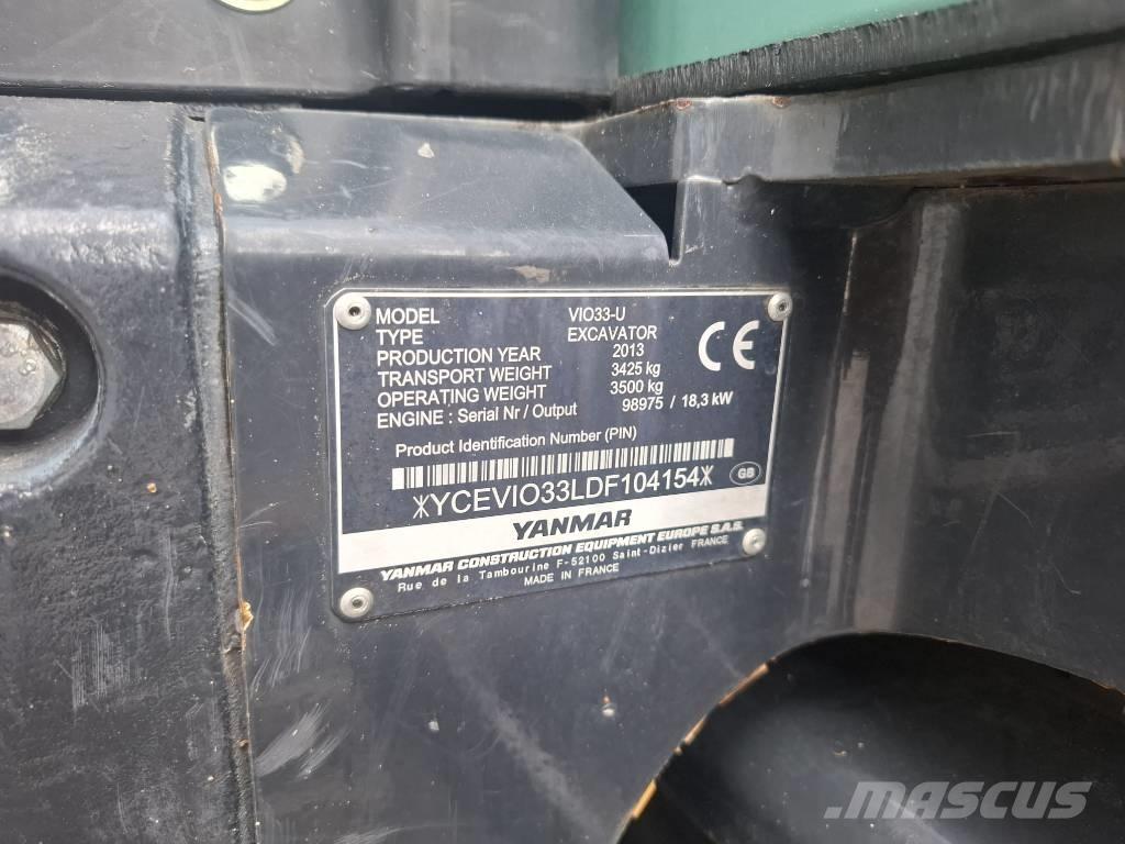 Yanmar Vio 33 U ミニ油圧ショベル 7t以下（ミニユンボ・ミニディガー）