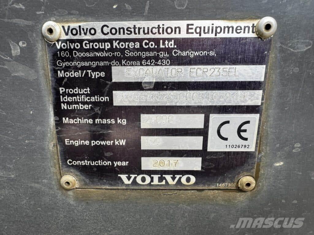 Volvo ECR235EL 大型油圧ショベル12t以上（パワーショベル・ユンボ）