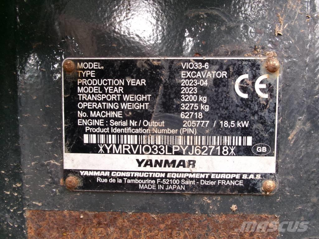 Yanmar Vio 33 ミニ油圧ショベル 7t以下（ミニユンボ・ミニディガー）