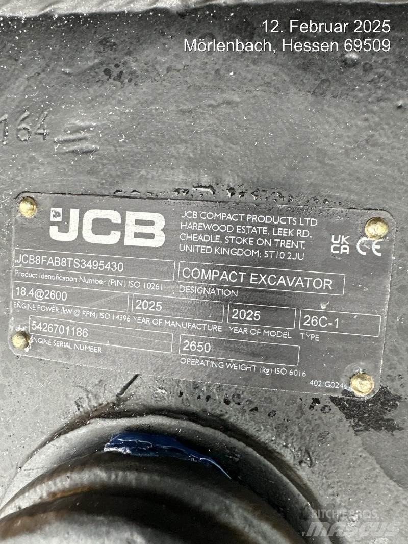 JCB 26C-1 ミニ油圧ショベル 7t以下（ミニユンボ・ミニディガー）