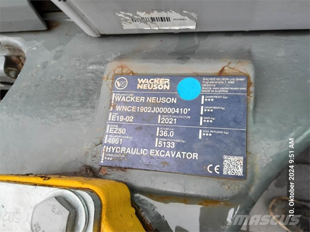 Wacker Neuson EZ50 ミニ油圧ショベル 7t以下（ミニユンボ・ミニディガー）