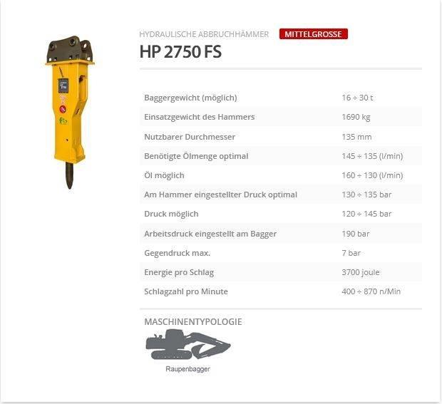 Indeco HP 2750 FS ハンマー／ブレーカ