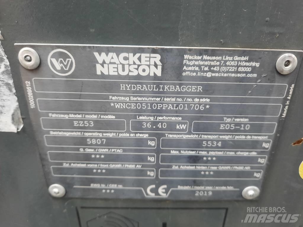 Wacker Neuson EZ 53 ミニ油圧ショベル 7t以下（ミニユンボ・ミニディガー）