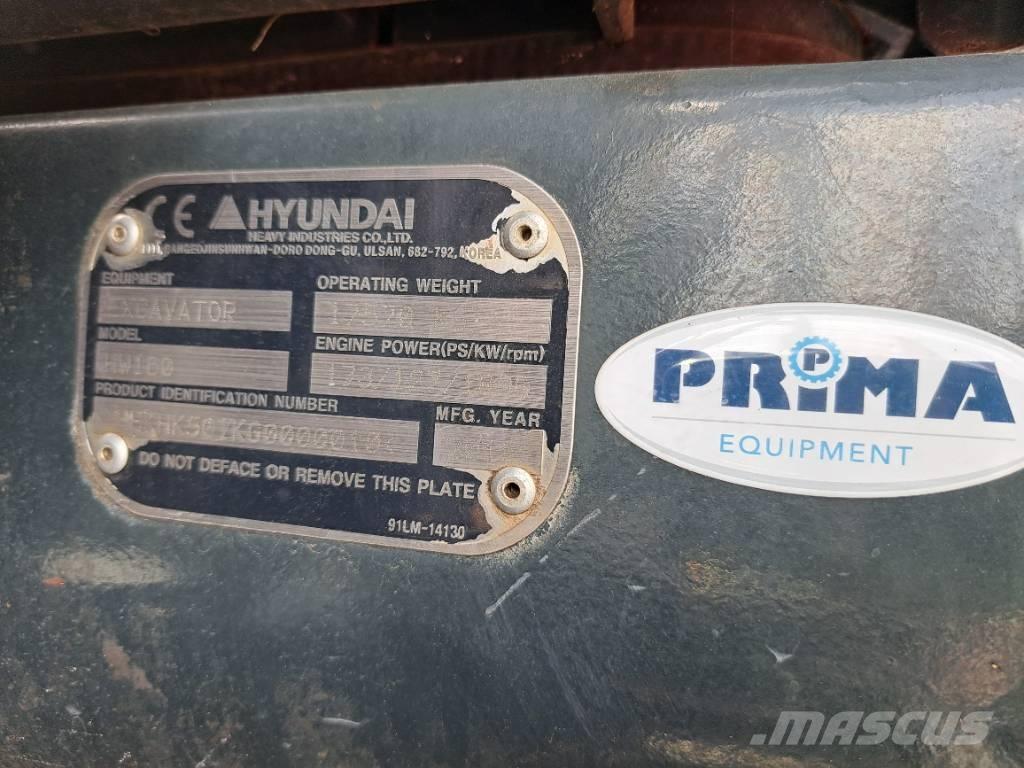 Hyundai HW 160 ホイール式油圧ショベル（パワーショベル・ユンボ・バックホー）