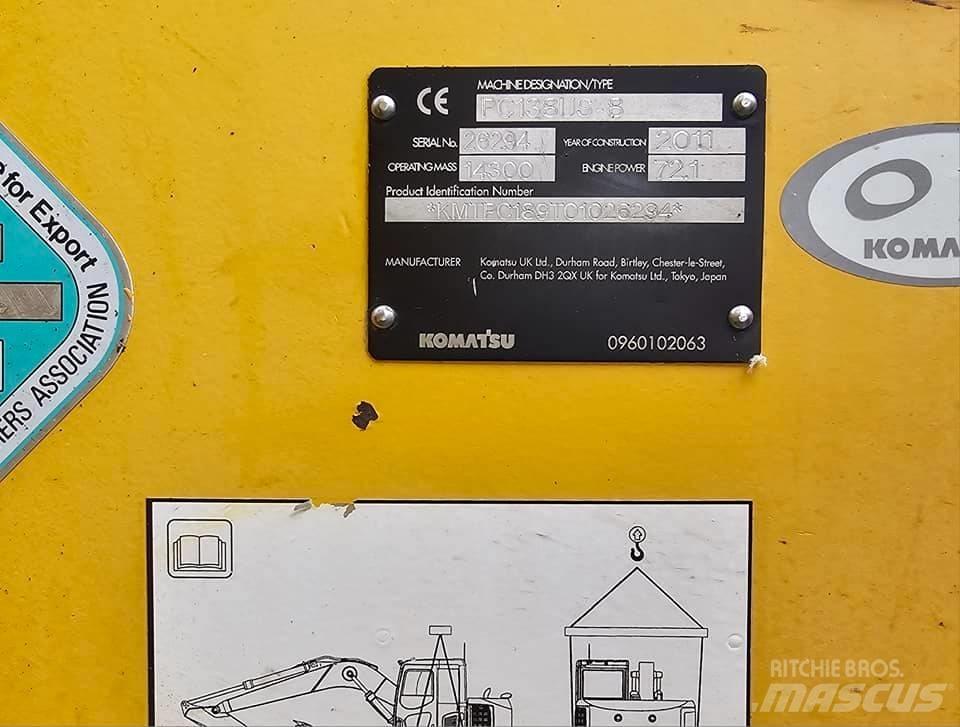Komatsu PC 138 中型油圧ショベル 7ｔ-12ｔ（ユンボ・パワーショベル・バックホー）