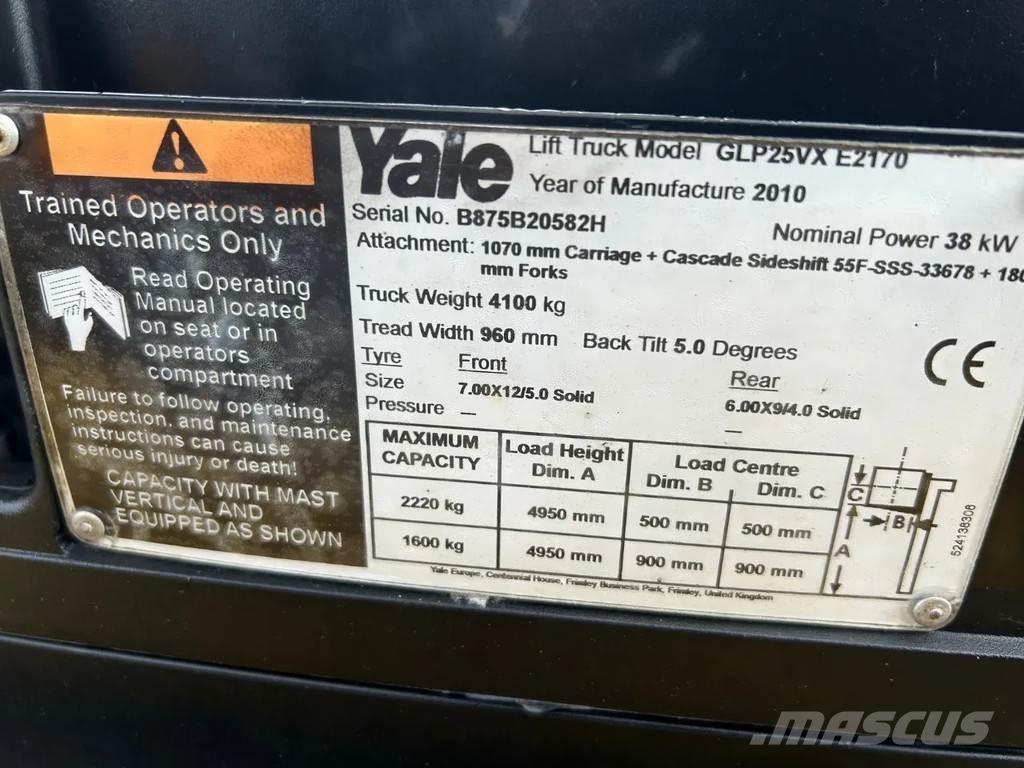 Yale 2.5 Heftruck LPGフォークリフト