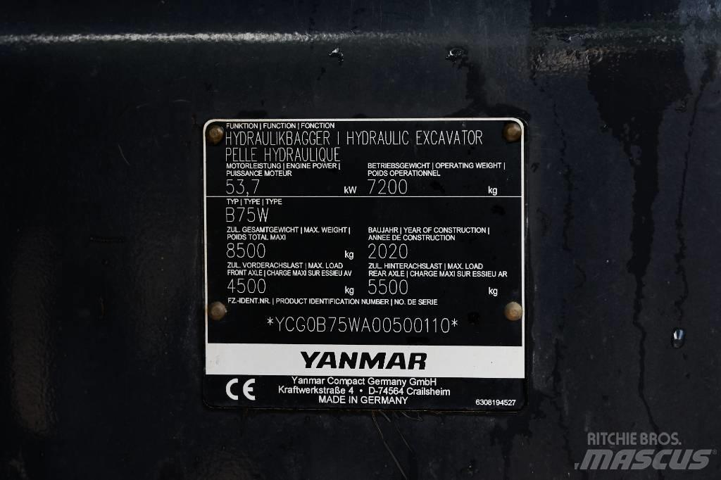 Yanmar B 75 W ホイール式油圧ショベル（パワーショベル・ユンボ・バックホー）