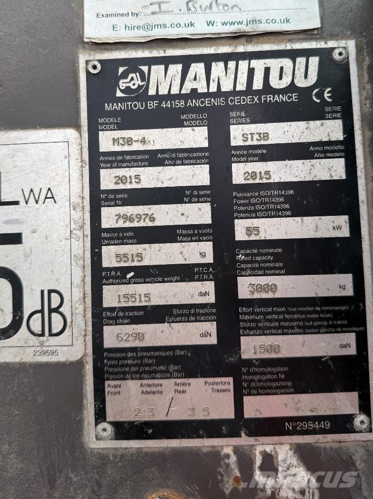 Manitou M30-4 ST3B テレスコーピックハンドラー