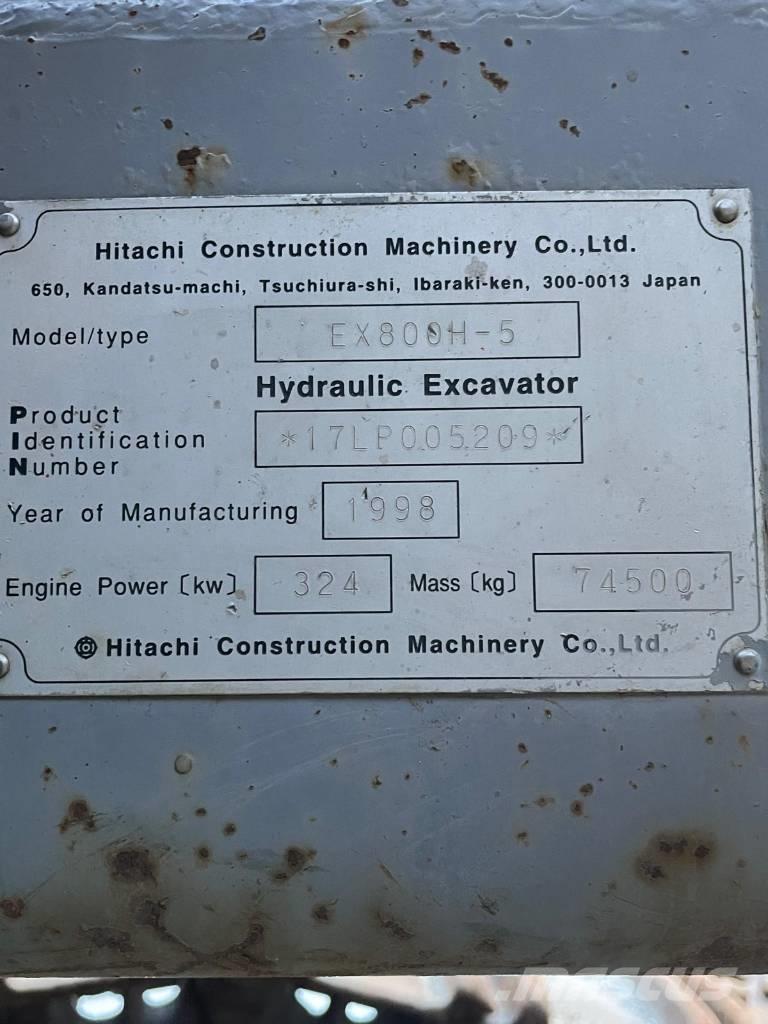 Hitachi EX 800 H-5 大型油圧ショベル12t以上（パワーショベル・ユンボ）