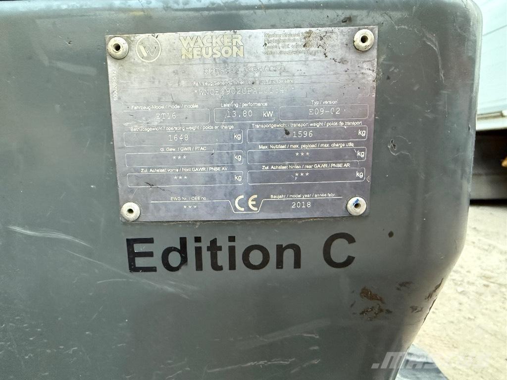 Wacker Neuson ET 16 ミニ油圧ショベル 7t以下（ミニユンボ・ミニディガー）