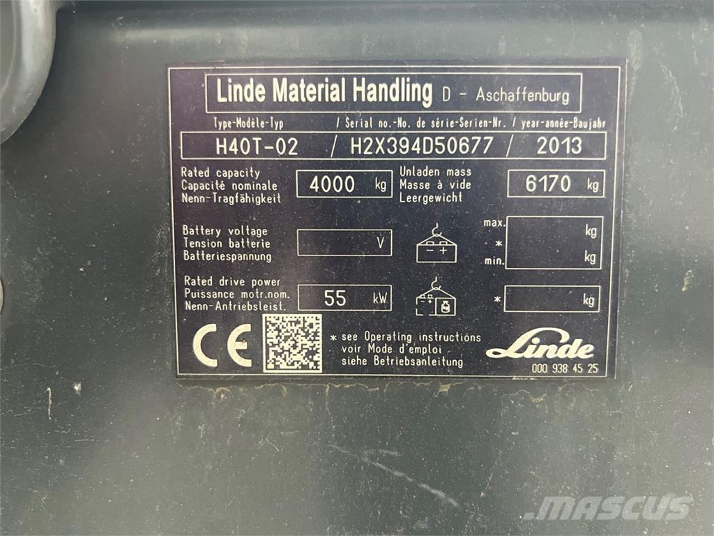Linde H40T-02 LPGフォークリフト