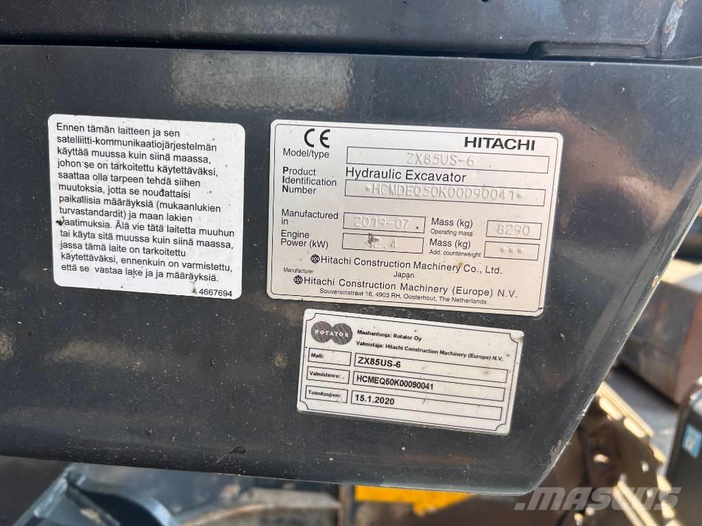 Hitachi ZX85US-6 BL 中型油圧ショベル 7ｔ-12ｔ（ユンボ・パワーショベル・バックホー）
