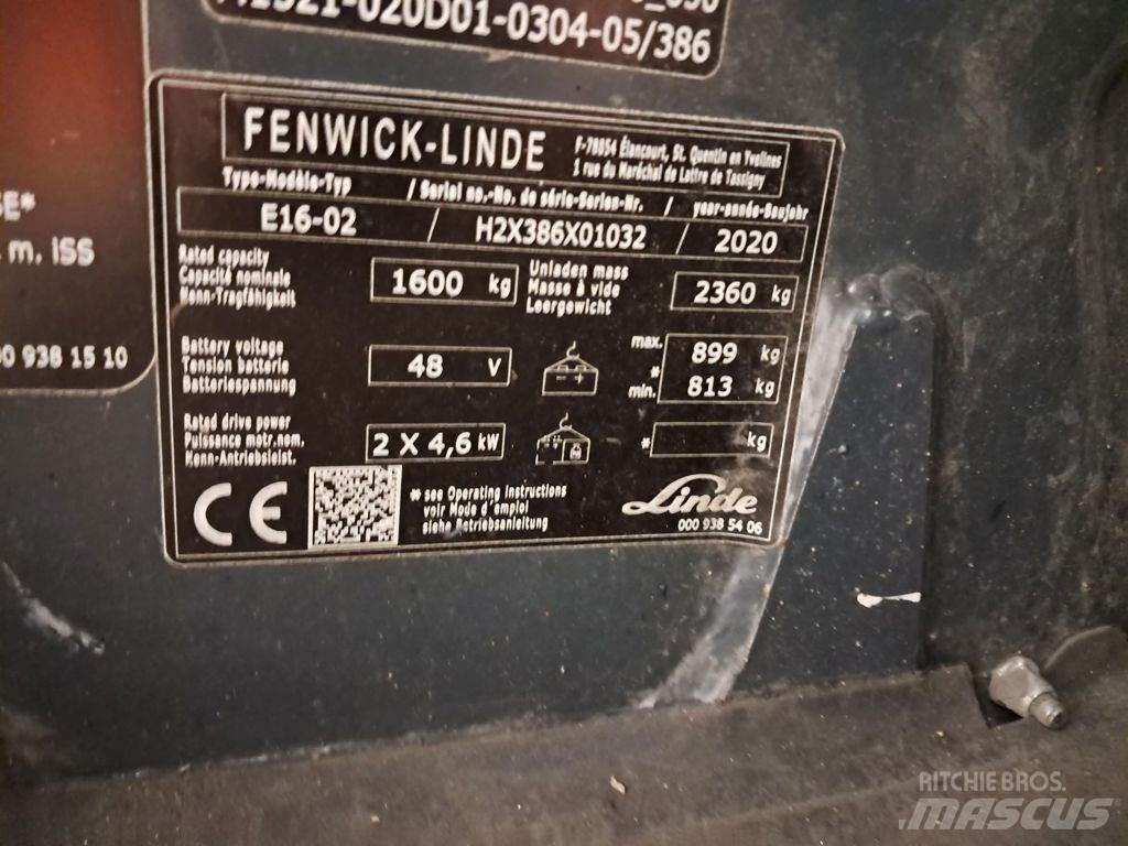 Linde E16-02 バッテリーフォークリフト