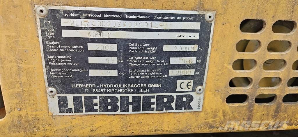 Liebherr A 900 C ホイール式油圧ショベル（パワーショベル・ユンボ・バックホー）