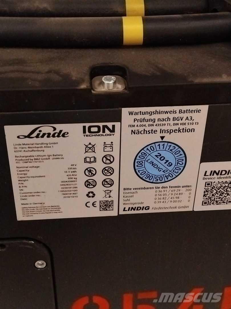 Linde E16 ION バッテリーフォークリフト