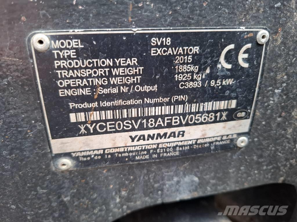Yanmar SV 18 ミニ油圧ショベル 7t以下（ミニユンボ・ミニディガー）