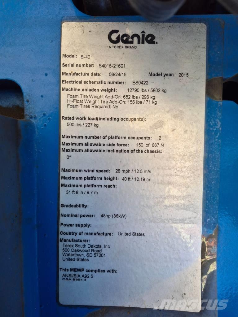 Genie S 40 ブームリフト　直伸型