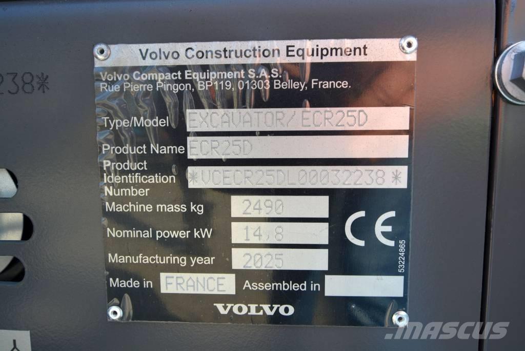 Volvo ECR 25 D ミニ油圧ショベル 7t以下（ミニユンボ・ミニディガー）