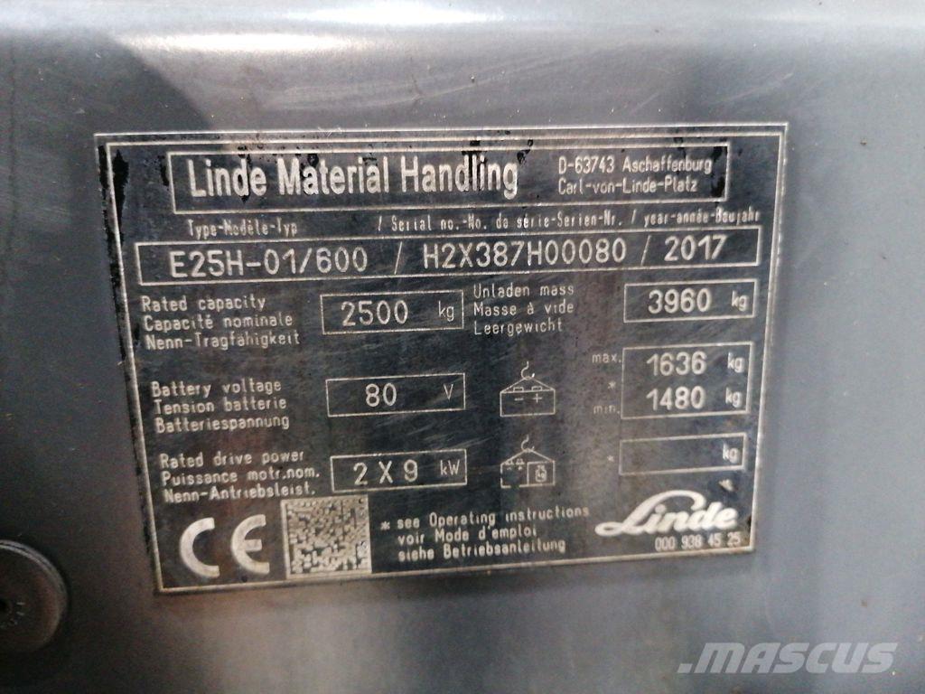 Linde E25H-01/600 バッテリーフォークリフト