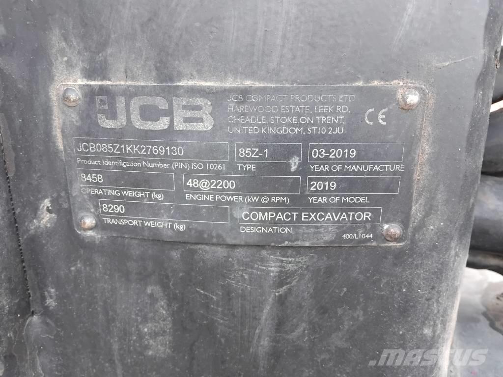 JCB 85 Z ミニ油圧ショベル 7t以下（ミニユンボ・ミニディガー）