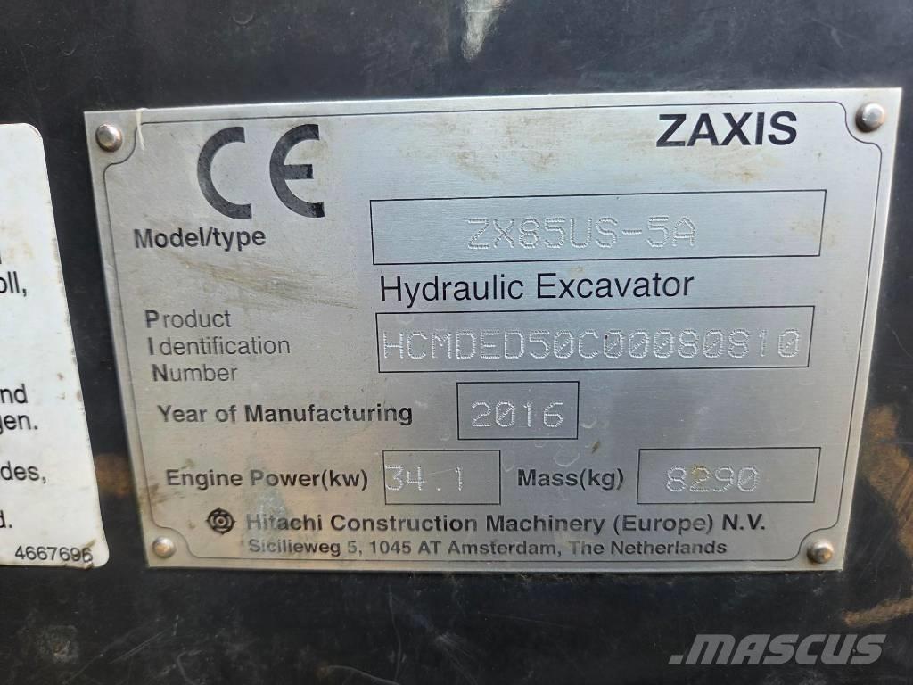 Hitachi ZX 85 US-5 A 中型油圧ショベル 7ｔ-12ｔ（ユンボ・パワーショベル・バックホー）