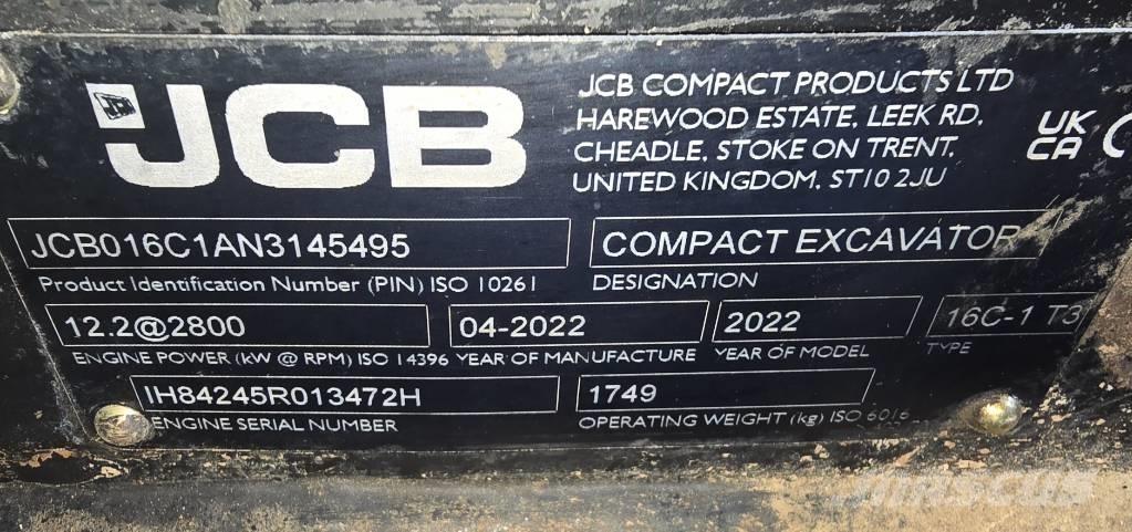 JCB 16C-1 ミニ油圧ショベル 7t以下（ミニユンボ・ミニディガー）