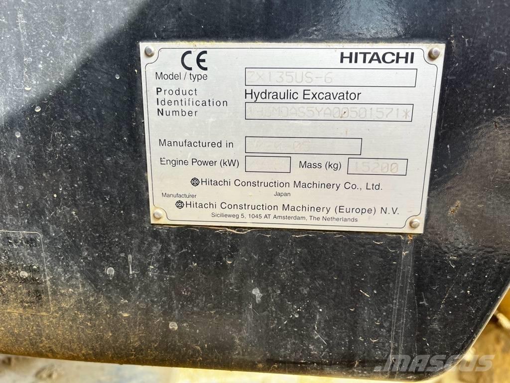 Hitachi ZX135US-6-2P 大型油圧ショベル12t以上（パワーショベル・ユンボ）