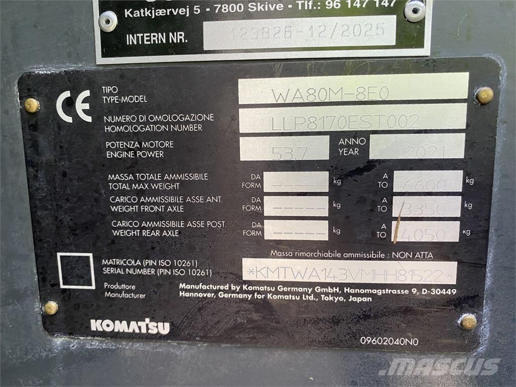 Komatsu WA80M-8EO 多目的ローダー