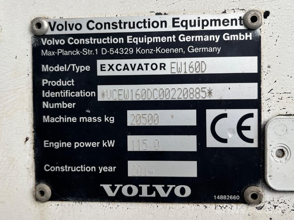 Volvo EW 160 D ホイール式油圧ショベル（パワーショベル・ユンボ・バックホー）